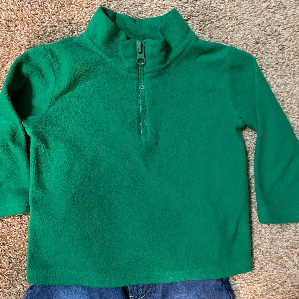 Circo green long sleeve 1/4 zip shirt 12M